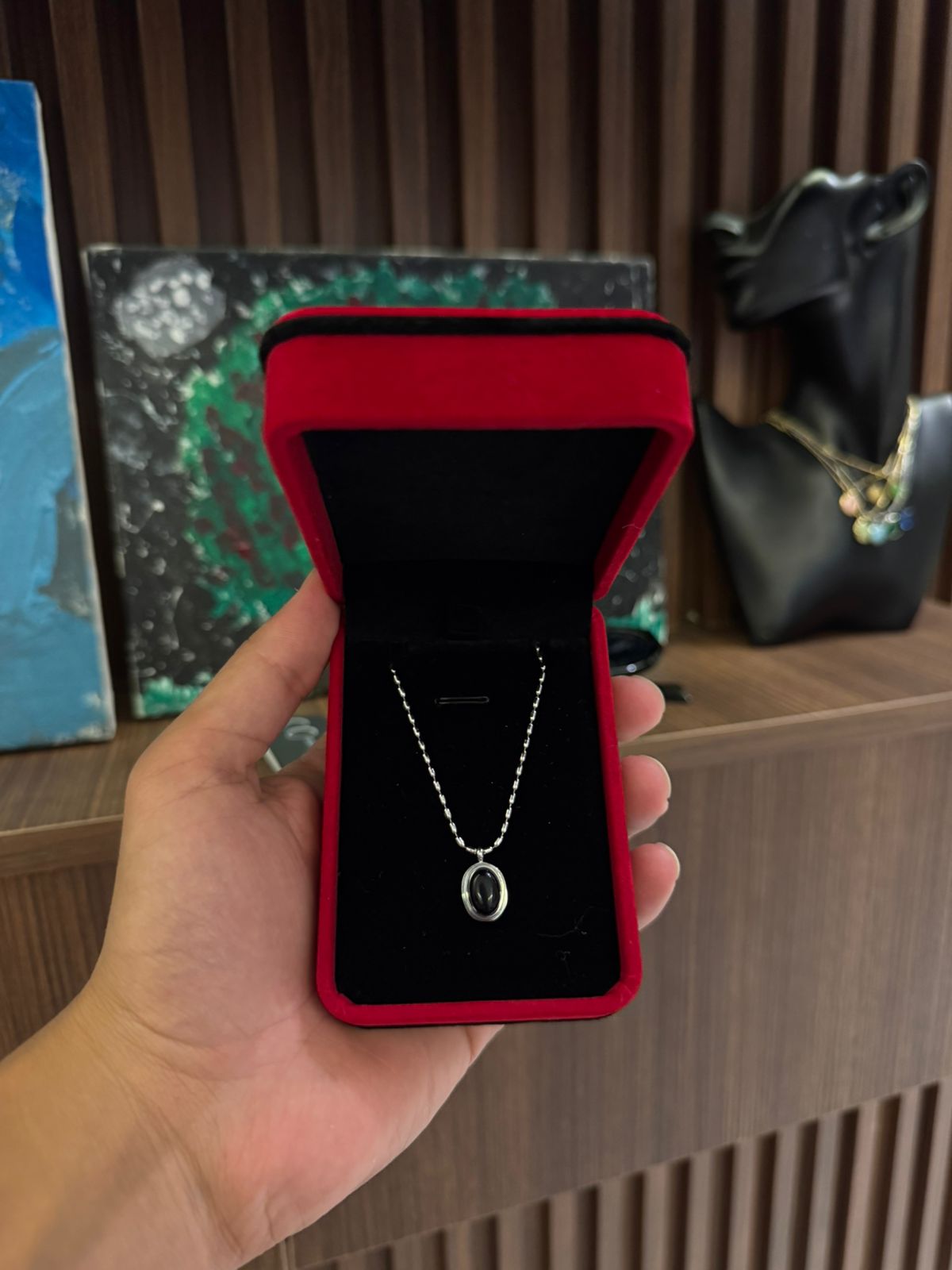 Moonstone Silver Black